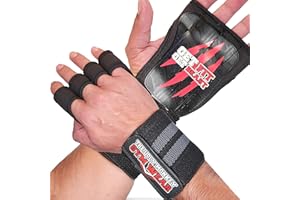 THE UGLY MONKEY GYM WEAR Guantes Guantillas Gimnasio con Muñequera Hombre Mujer Gym Fitness Antideslizante Levantamiento Agarre Pesas Manoplas Entrenamiento Dominadas Callera Lavable Anti Olor Grip Pads Tallas S-M-L-XL