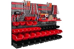 BOTLE Sistema de almacenamiento de pared, 1152 x 780 mm, portaherramientas, 38 unidades Cajas apilables, cajas de almacenaje