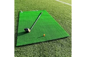 FORB Academy Golf Practice Mat [5ft x 3.2ft] | Professional Artificial Turf Hitting Mat with 3 Rubber Tees | Golf Training Aids – 13mm Thickness