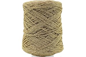 MERCERIA POUR TOI... Cordino Thai 500 gr 100% polipropilene borsa uncinetto uncinetto 3,5/4 VARI COLORI lurex glitter (ORO LX)