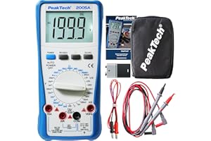 PeakTech 2005 A – Digital Multimeter mit LCD-Anzeige – Strommessgerät mit 2000 Counts – Profi-Messgerät für Elektriker mit Auto-Hold Funktion – CAT III 1000V – Blau