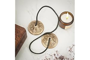 Ajuny Tibetano Tingsha Piatti Campane Meditazione Buddista Yoga Campane Strumento Musicale Manjira in Rilievo Migliori Idee Regalo