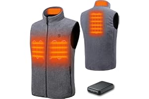 HEWINZE Polaire Gilet chauffant Femmes avec batterie incluse, veste chauffage usb, utilisée pour le ski, le camping, la pêche sur glace et d'autres activités de plein air.