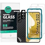 Ibywind Screen Protector for SamSung Galaxy S22 5G, [Pack of 2] with Camera Lens Cover (Metal Material), Carbon Fiber Rear Sk