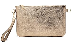 MAURO PELLETTERIA Pochette Donna con Tracolla Borsa Clutch Donna Elegante in Pelle Morbida Made in Italy Borsa da Polso Modello Mya