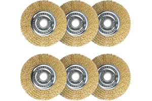 FRESUM Fugenbürste 6er Set, Kompatibel mit Gloria Multibrush und Anderen Drahtbürsten, 11.5cm Durchmesser - Hochwertige Messingbürste, Garten Weedbrush Zubehör zur Entfernung von Unkraut Moos Steinen