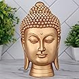 Global Grabbers New face Head Buddha Statue showpiece Idol Home Decor Items for Living Room and Gifts (Golden 2)