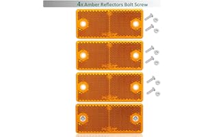 DARKGUARD Trailer Rectangular Reflectors Screw-On Orange Square Reflector, Rear Reflector for Tractor Trailer Cat's Eye with E9 Certification 90 x 40 x 8 mm (Orange Square Screws 4 Pieces)