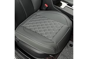 Vankerful 1 Pack Leather Front Car Seat Covers,Bottom Seat Covers for Cars,Driver Car Seat Cushion Cover,Luxury Seat Protectors,for Most Vehicles,Sedan,Truck,SUV(Grey)