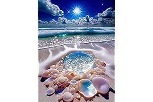 SXCCNW Diamond Painting Set, 5D Diamant Painting, DIY Diamant Kunst Malerei Stickerei Set Mosaikherstellung Erwachsene Diamant Kunst Handwerk Kreuzstich Bilder für Home Wand Dekor 30x40cm Sommerstrand