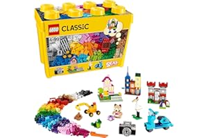 LEGO Classic Caja de Ladrillos Creativos Grande, Juguetes de Construcción y Manualidades para Niños y Niñas de 4 Años o Más, Animales, Casas y Coches de Juguete, Regalos de Cumpleaños Infantiles 10698
