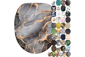 Sanilo WC Sitz mit Absenkautomatik, viele neue Toilettendeckel zur Auswahl, hochwertige Oberfläche, einfache Montage, stabile Scharniere (Marmor Abstrakt)