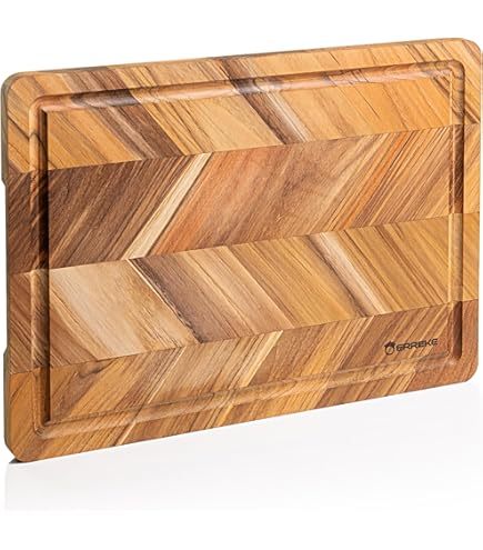 Handgemaakte olijfhouten snijplank met sapgoot - Always Enjoy serveerplank lengte 60 cm perfecte serveerplank