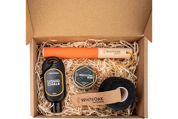 WHITEOAK WiteOak Kit d'accessoires d'escalade : coffret cadeau d'escalade, craie liquide, ruban d'escalade, cire régénérative, lime à callosités