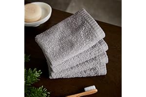 Catherine Lansfield Quick Dry Cotton Face Cloth 4 Pack Grey