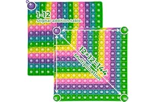 Briocht Times Tables and Addition Maths Toy, Multiplication Tables for Kids, Times Tables Game, Times Table Pop 12x12 and 12+12 Relief Toys, Maths Fidget Toys Stress and Anxiety (Macaron Edge)