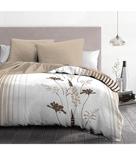 Copripiumino 3 Pezzi Bellamy - Cotone 57 Fili 240x260cm Bianco Rosa - Foto 12