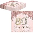 Ovanda 20x Rosegold Geburtstag Servietten 33x33cm - Partydeko Für Mädchen