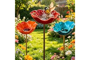 JACKANNA Fågelbad vintersäkert 3 stycken foderstation fåglar, insektsspricksblommor för trädgården, fågelbad metall trädgårdspassare, bibad trädgård för bin, foderskål, för gräsmatta
