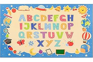 Booooom Jackson Vibrant Classroom Rug,ABC Learning Rug,Non-Slip Alphabet Rug Play Rug,Classroom Carpet For Kids Room Playroom Nursery,Classroom Rugs Elementary