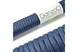 Ganzoo Paracorde 550, 4mm Corde, 15 Mètres, Polyester, Type 3-7 brins intérieurs, Le Bricolage de Laisse de Chien Collier Bracelet, Camping Survie et Outdoor Corde à Tout Faire, Bleu Marine