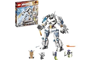 LEGO 71738 NINJAGO Legacy Zanes Titan-Mech, Ninja-Spielzeug zum Bauen mit 4 Minifiguren, darunter Jay als goldene Figur und 2 Geisterkämpfer, bewegliche Actionfigur