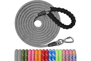 Kdsvakd Long Dog Training Lead, 15m / 50FT Check Cord Recall Nylon Long Line Lead, Strong Heavy Duty Rope Lead For Puppy, Small, Medium, Large Dog Camping Walking