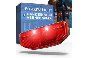 Büchel Bicycle Rear Light LED for Pannier Rack - USB-C Rechargeable, StVZO Approved, IPX5 Waterproof, Black
