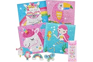 LYJOW 4 Diy 5d Diamond Painting Bambini Kit Completo 5 Animale Pittura Diamante Adesivo Mosaico Diamant Disegno Accessori Diamond Painting Bambini Crystal Strass Arts Artigianato Home Decor