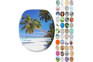 Sanilo Abattant WC, Grande sélection de lunettes de toilette, Finition de haute qualité, Charnières robustes, Fixation facile (Caraïbes)