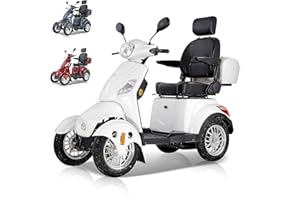 ‎ZVGREEN ZVGREEN-XL-M500S25 -Elektromobil-Mobilitätsroller mit 4 Rädern-Seniorenmobil-Kapitänssitz-3 Geschwindigkeiten-geräumiger Stauraum-Straßenzulassung-Weiss