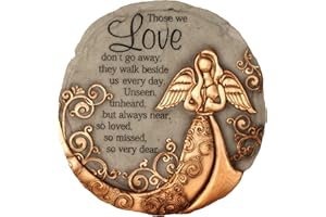 Spoontiques - Garden Ornament - Bronze Angel Stepping Stone - Decorative Garden Stone