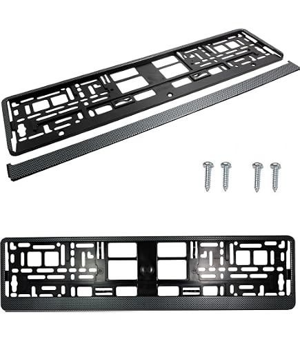 TAPORT Coppia (2 Pezzi) Cornici Porta Targa Auto - Tuning Di Alta Qualità - Antivibrazione - Facili Da Montare - 2