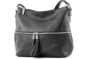 modamoda de T159 Damen Leder Umhängetasche Schultertasche Medium handmade in Italy