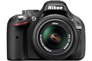 Nikon D5200 Digital SLR Camera with 18-55mm VR Lens Kit - Black (24.1MP) 3 inch LCD (Renewed)