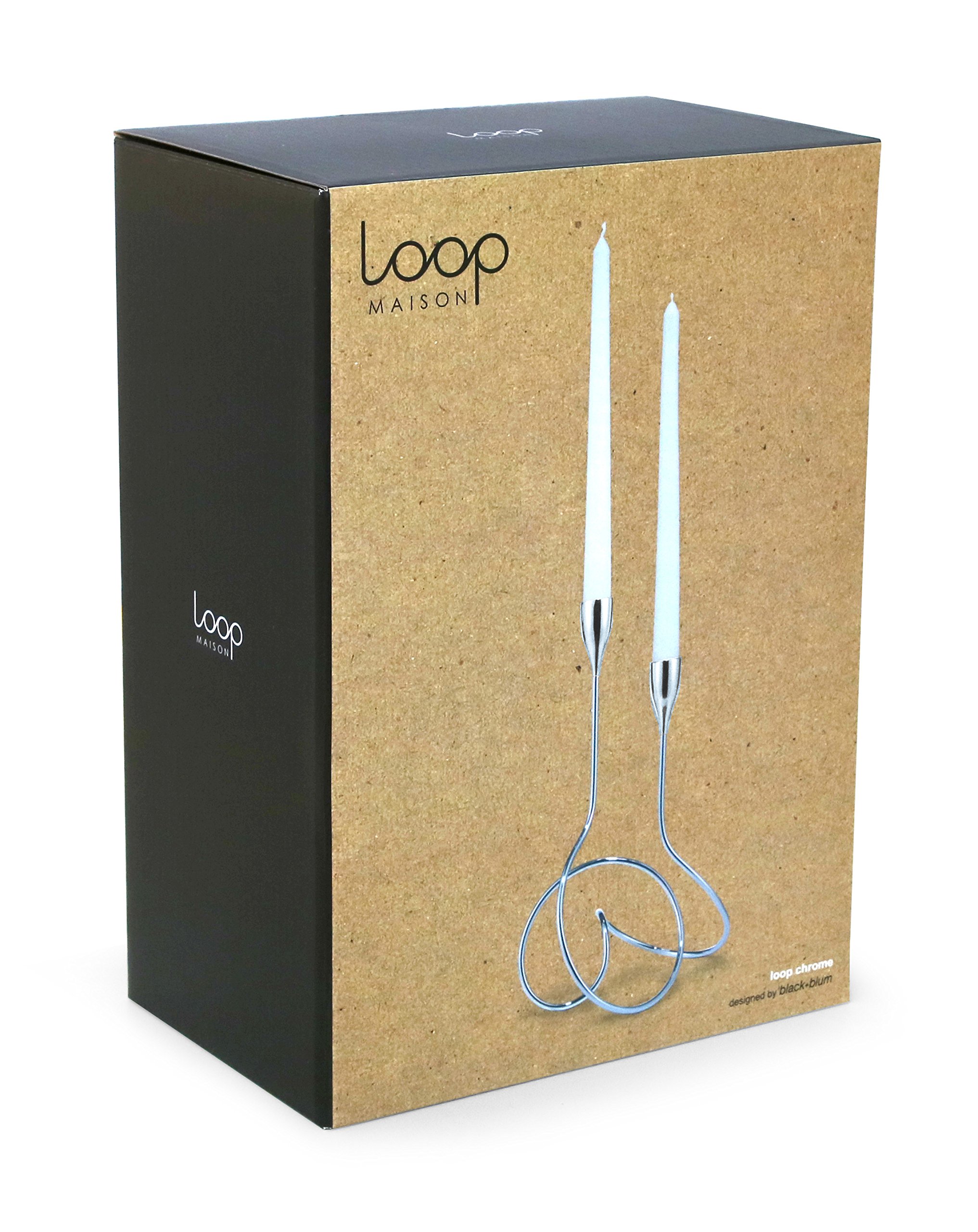 black + blum Loop Candle Holder Modern Metal Candlestick Holders with