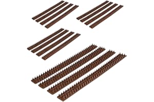 Relaxdays Piques pour Murs et barrières, Lot de 12 rangées, gouttières, Anti-Oiseaux, Anti-Pigeons, Longueur Totale: 4 m, Marron