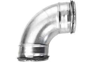 INTELMANN GMBH Raccord coudé en acier galvanisé pressé pour tube spiralé agrafé DN 80 100 125 140 150 160 180 200 avec joint 45 °/90 °, argent