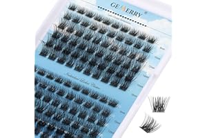 Gemerry Cluster Sztuczne rzęsy, pojedyncze, do samodzielnego przedłużania rzęs w domu, kępki, 120 szt., 0,07 mm, D Curl 8–16mix, prefabrykowany zestaw, typu rosyjskiego (C09-8-16mix)