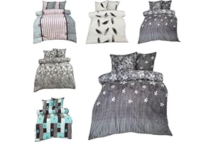 ‎LEONADO VICENTI Leonado Vicenti Winter Bettwäsche Thermo Fleece Flausch Kuschelig Warme Garnitur Bettbezüge Set, Größe:2 teilig 155x220 cm, Farbe:Sterne grau