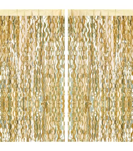 Tende di Tinsel, 4pz Blu Tende in Lamina Frange Scintillante Shimmer per Complea