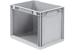 aidB Eurobox NextGen Store Seite offen, 400x300x320 mm, robuste Regalbox mit Entnahmeöffnung, stapelbare Kunststoffkiste, ideal für die Industrie