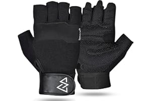 Igoera®️ Guanti Montagna con Cuciture robuste di Alta qualità, Guanti Arrampicata Dita Tagliate per Maggiore Presa e Protezione all’Esterno e all'Interno, Unisex