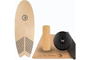 JUCKER HAWAII Original Homerider Balansboard - Set di surfisti e allenatore di equilibrio con rullo in sughero