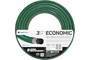 CELLFAST Wąż Ogrodowy Wodny 3 Warstwowy Do Ogrodu Elastyczny Poliestrowy Oplot Krzyżowy Odporny Na Promienie UV 1 2 Cala 20 Metrów Economic