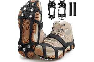 SHADDOCK Ice Snow Cleats for Shoes and Boots,Snow Walk Traction Cleats Crampons Non-Slip 9 Point Cleats Ice Grippers Overshoe for Women Men Kids Winter Hiking Climbing Walking