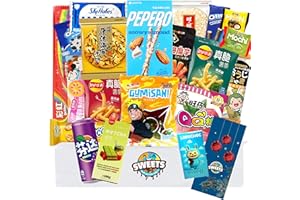 SWEETS AUS ALLER WELT Asiatische Süßigkeiten Box mit 24 Snacks - Japanische, koreanische & Süßigkeiten - Ideale Kalender Füllung - Süßigkeiten für Adventskalender