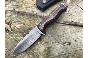 Perkin Coltello da Caccia Damasco con Coltello Sharpcraft a Lama Fodera SK1300