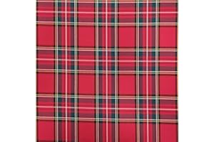 Panini Tessuti, Tessuto Tartan - Fantasia Scozzese - Venduto al Mezzo Metro 1 Q.tà = 50 cm; 2 Qtà = 100 Cm. Ideale per creazioni sartoriali: Camicie, gonne, Kilt (A metratura, Rosso Scozzese Grande)