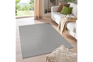 ‎HOMEBYHOME HomebyHome Kurzflor Teppich Wohnzimmer 160x230 cm Hellgrau - Modern Gabbeh-Look Teppich Extra Weich, Pflegeleicht und Langlebig - Ideal für Schlafzimmer, Küche und Esszimmer